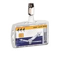 Durablue Durable 800519 Shell-Style ID Card Holder; Vertical-Horizontal; With Clip; Clear; 25 Per Pack 800519